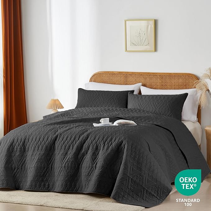 akkialla King/Cal King Size Quilt Bedding Set, Modern Style Geometric Pattern - Image 2