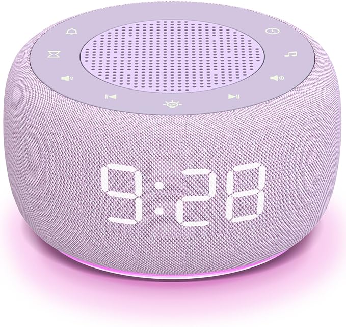 Buffbee Sound Machine & Alarm Clock 2-in-1, 0-100% Clock Face Brightness by BUFFBEE