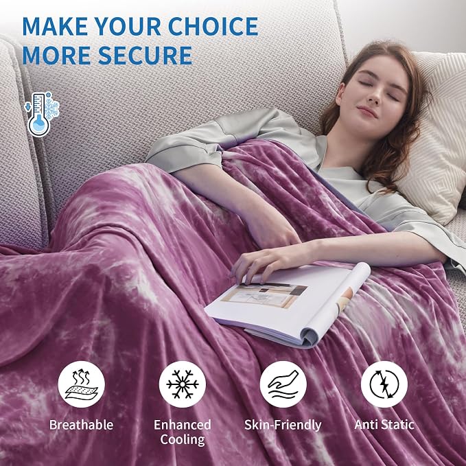 Guohaoi Cooling Blanket for Hot Sleepers and Night Sweats, Decortive Tie Dye - Image 4
