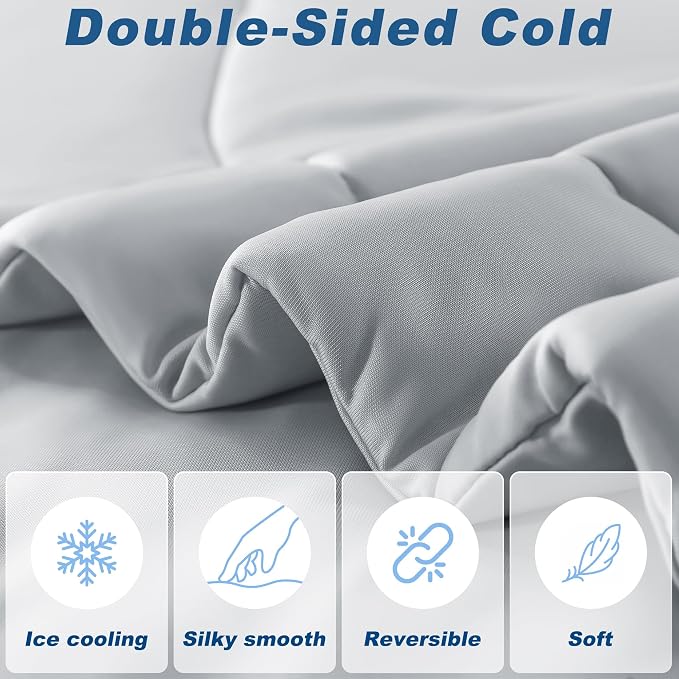 Cooling Comforter King Size, Double-Sided Cold Tech Fabric Quilted Bed - Image 3