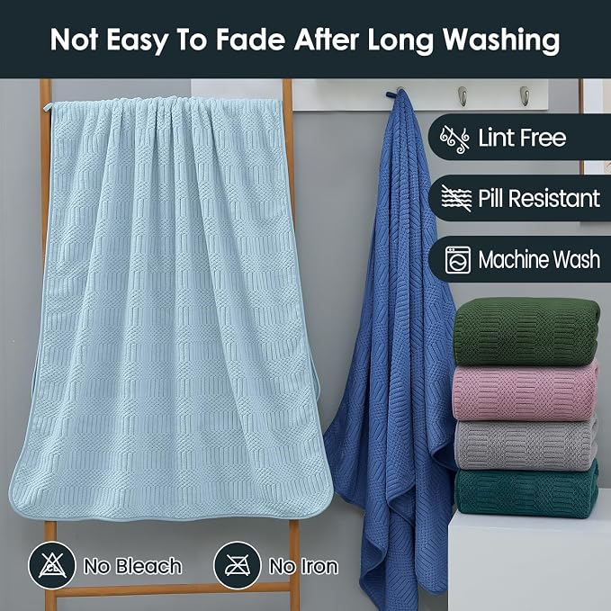 JML Microfier Bath Towels Set of 2, Large Microfier Body Towel - Image 6