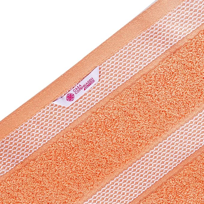 CASA COPENHAGEN Solitaire 6 Pieces Towel Set- Malibu Peach, 600 GSM 2 Bath - Image 3