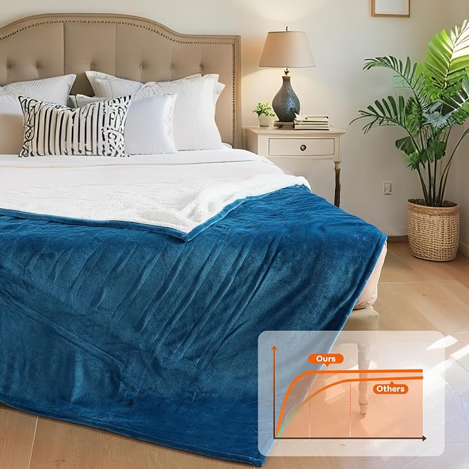 LaffyLo Electric Heated Blanket Queen Size 84 x 90, Dual Control, Fast Heating - Image 8