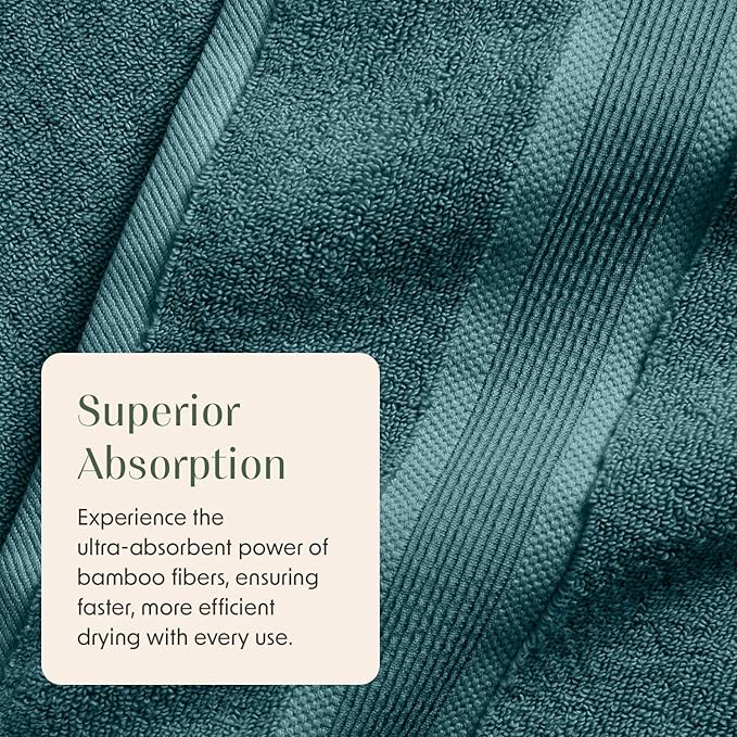 Springtree Home Luxury Viscose from Bamboo Bath Towel Set of 4 | 35% Viscose - Image 6