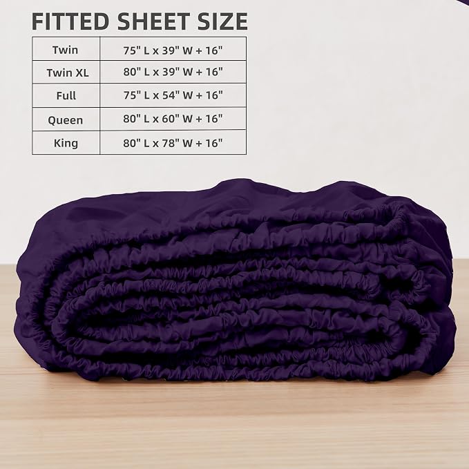 HBHLFZ Twin XL Fitted Sheet Only, Soft Breathable Bottom Sheet - Image 2