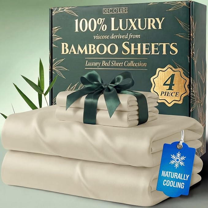 DECOLURE 100% Viscose Derived from Bamboo Sheets Twin Size by DECOLURE