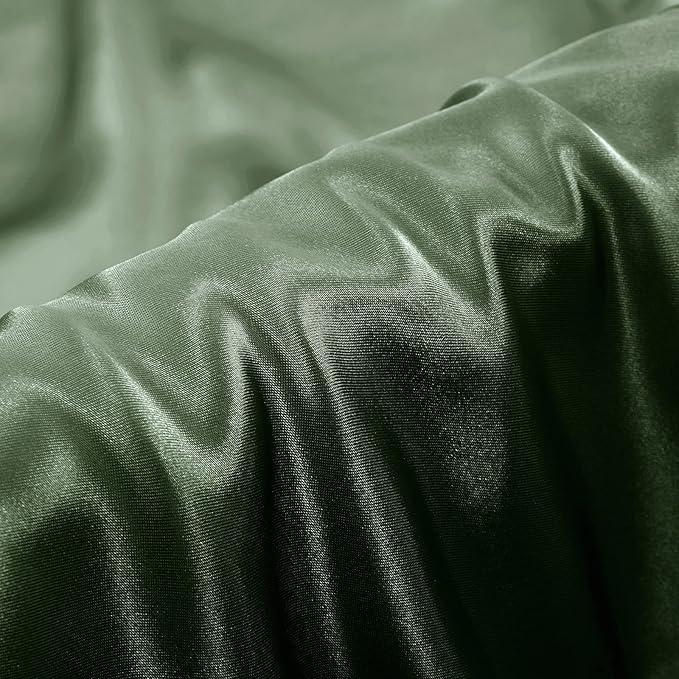 Aormenzy Satin Pillow Cases for Women King Size Set of 2, Woodland Green Satin - Image 2