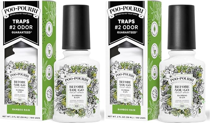 Poo-Pourri Before-You-Go Toilet Spray, Bamboo Rain, 100 Uses, Bathroom Odor by %7EPourri