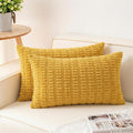 Aegero Pack of 2 Corduroy Decorative Throw Pillow Covers 12x24 Inch Soft by Unknown