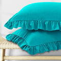 KKJIAF Ruffle Pillow Cases Queen Size Set of 2, Ruffled Pillow Covers by KKJIAF