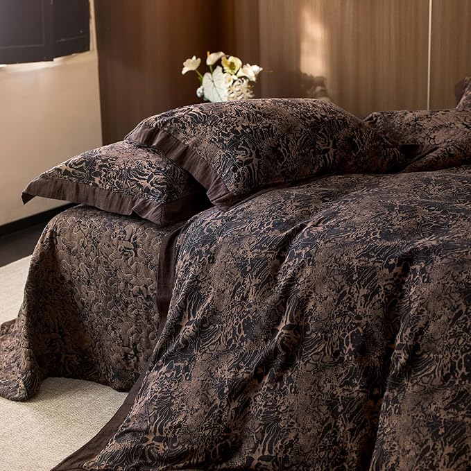 mixinni Duvet Cover Set King, Vintage Opulence Yarn-Dyed Jacquard Double-Layer - Image 4