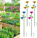 Bee Watering Station for Garden 4 Pack, Metal Double-Flower Bee Bath Garden by StainedGlassSuncatcher