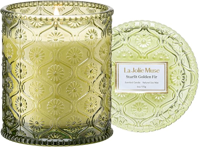 LA JOLIE MUSE Starlit Golden Fir Scented Candle | Cedarwood, Patchouli & Fir by LaJol%C3%ADeMuse