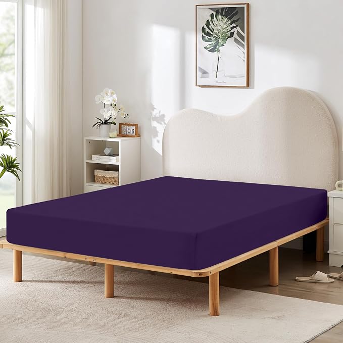 HBHLFZ Queen Fitted Sheet Only, Soft Breathable Bottom Sheet by HBHLFZLuxuryHomeLife