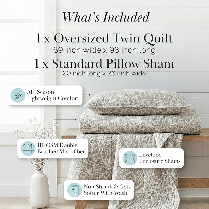 Southshore Fine Living, Inc. Quilt Comforter, Twin XL Dorm Bedding Set - Image 2