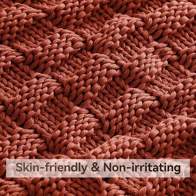 Knitted Weighted Blanket Adult, No Beads Heavy Blanket 60” x 80'' 17lbs - Image 4
