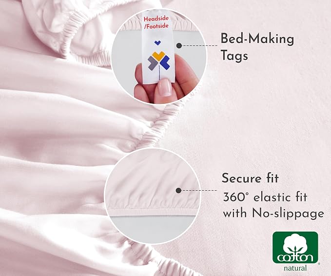 California Design Den Fitted Sheets Twin XL Only, 100% Cotton, No Pop-Off - Image 5