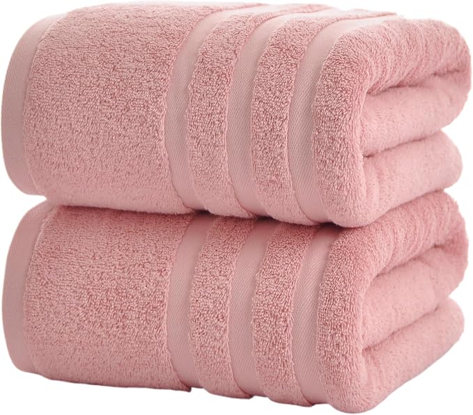 Bath Towels 2 Pack, 30 x 60 Inches, Large 100% Cotton Towels, Comfortable by Velqora
