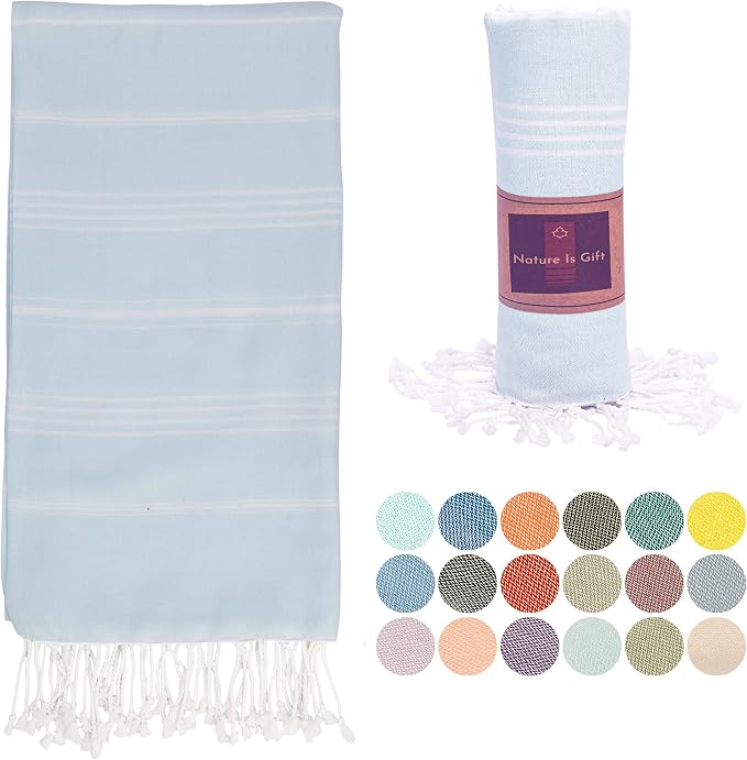 Beach Towel 100% Cotton Turkish Beach Towel Adult 38x70 Inch Pre-washed by NatureIsGift