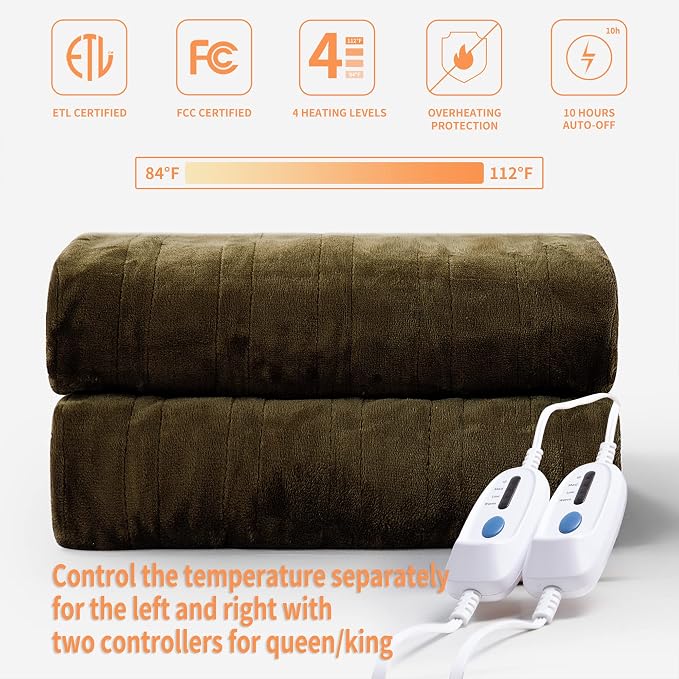 JET'S HOME Heated Blanket Queen 84"x90" - Image 2