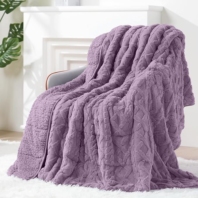 Super Fuzzy Soft Sherpa Fleece Weighted Blanket, 20 lbs Dual Sided Fluffy Heavy by EazfyPro