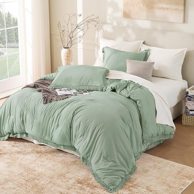 Andency Twin Comforter Set Sage Green, 2 Pieces Kids Comforter Sets - Image 6