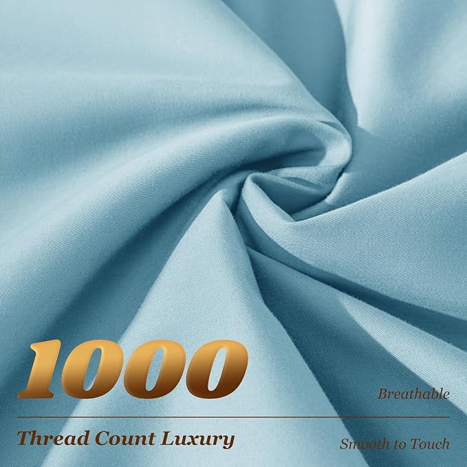 LBRO2M 1000 Thread Count 100% Egyptian Cotton Sheets Set King Size, 4 Piece - Image 3