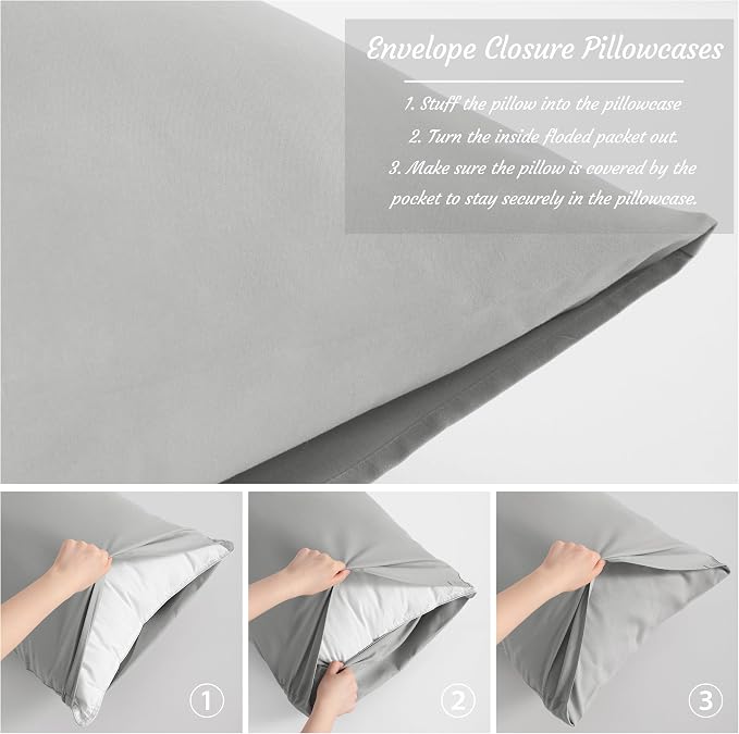 NTBAY King Pillow Cases Set of 2, 2 Pack Brushed Microfiber 20x40 Pillow Cases - Image 4