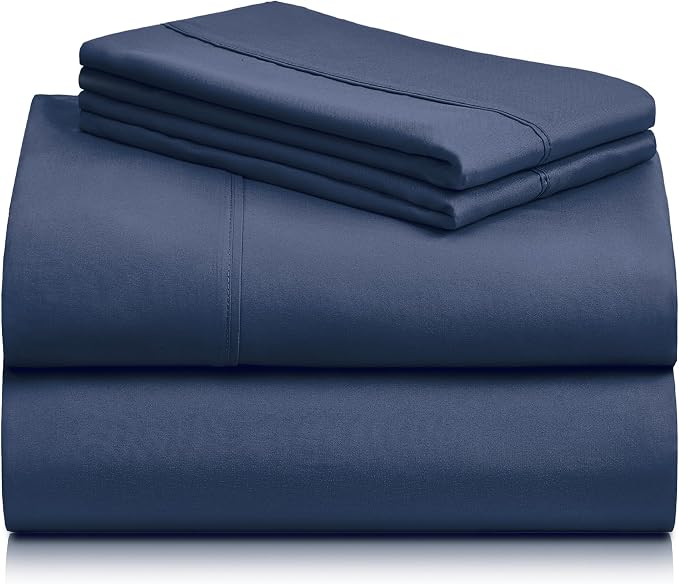 LuxClub 4 PC King Sheet Set, Deep Pockets Wrinkle Free Cooling Bed Sheets Hotel - Image 9
