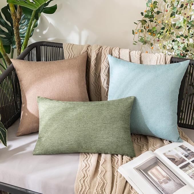 MIULEE Pack of 2 Decorative Outdoor Solid Waterproof Throw Pillow Covers Spring - Image 5
