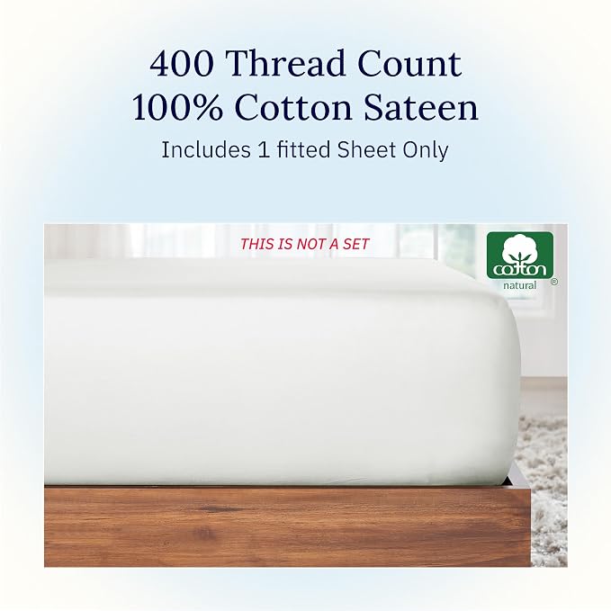California Design Den Deep Pocket Cal King Fitted Sheet, Soft 400 Thread Count - Image 4