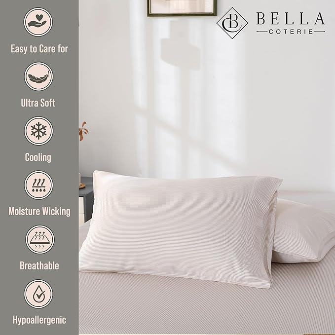 Bella Coterie | Luxury Bamboo Viscose Queen Size Pillowcase Set | 100% - Image 2