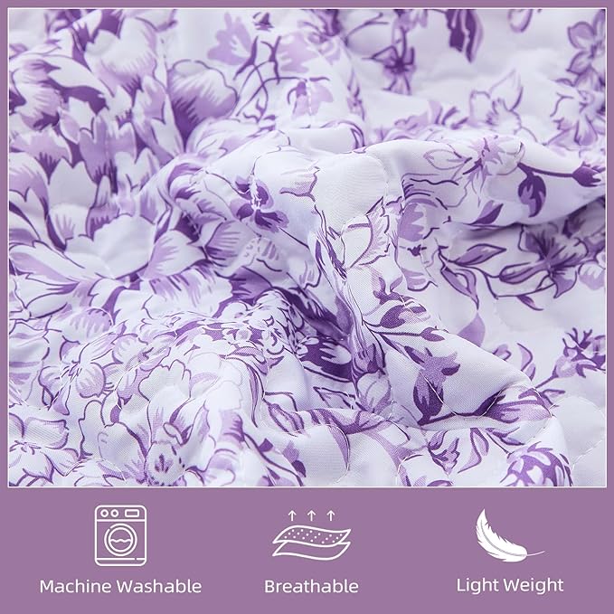 WONGS BEDDING Quilt Queen Size, Botanical Quilt - Image 6