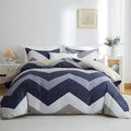 BOLINLIVING Wavy Striped Queen Duvet Cover Set, 3 Pieces Soft Breathable Single by BOLINLIVING