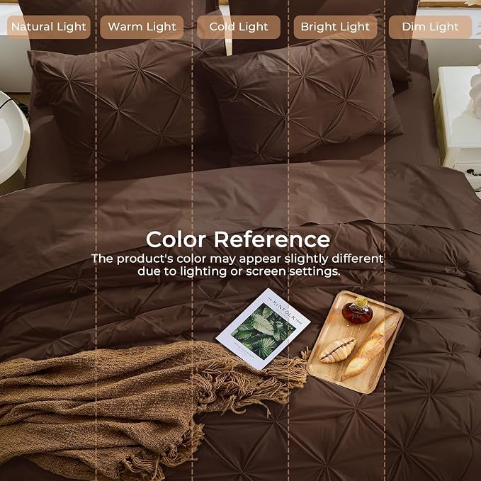 Sasttie King Size Comforter Set, 7-Piece Bed in a Bag, Pintuck Bedding Set - Image 8