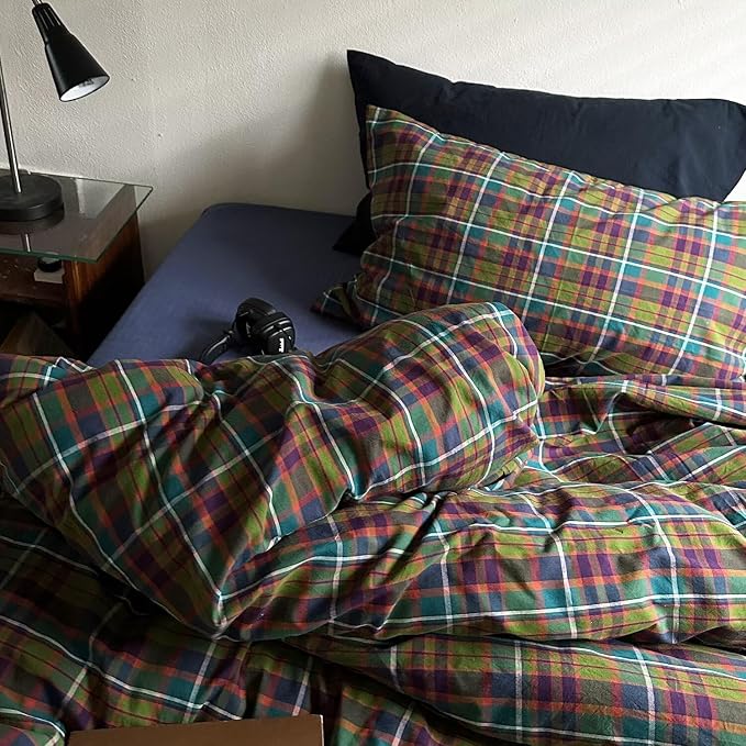 mixinni Buffalo Plaid Duvet Cover Set Twin Size - Image 7