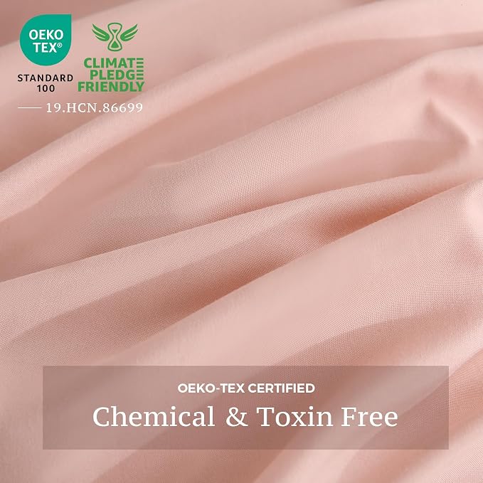 JSD Dusty Pink Duvet Cover Set Full Size, 3 Piece Duvet Cover - Image 4