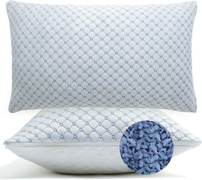 Cooling Bed Pillow for Sleeping, Shredded Memory Foam Pillows for Bed King Size by Unknown