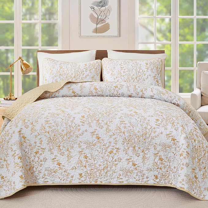 WONGS BEDDING Quilt Queen Size, Botanical Quilt by WONGSBEDDING