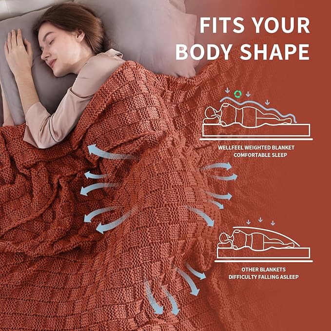Knitted Weighted Blanket Adult, No Beads Heavy Blanket 70” x 90'' 20lbs - Image 3