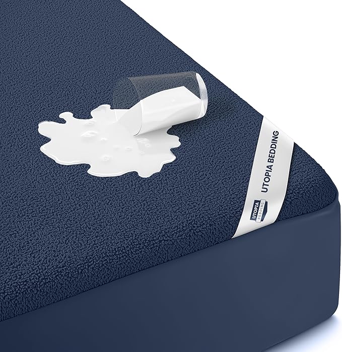 King Size Mattress Protector Waterproof, Premium 200 GSM Terry Mattress Cover by UTOPIABEDDING