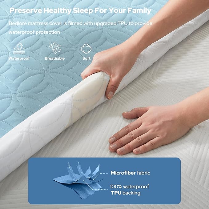 BEDLORE Waterproof Mattress Protector, Twin XL Size Mattress Pad - Image 2