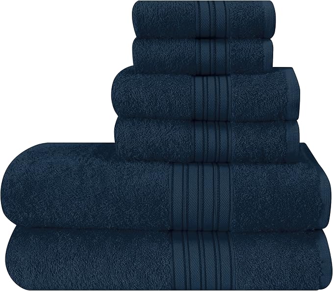 BOUTIQUO 6 Pack Cotton Towel Set, Contains 2 Bath Towels 28x55 inch, 2 Hand by BOUTIQUO