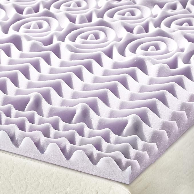 Mellow 1.5 Inch 5-Zone Memory Foam Mattress Topper, Soothing Lavender Infusion - Image 6