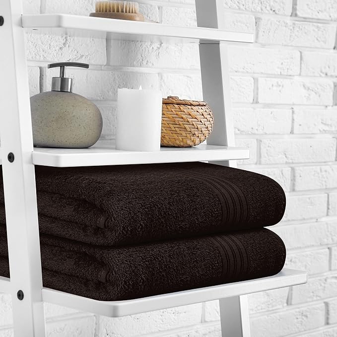 BOUTIQUO Cotton 2 Pack Bath Towel Set 28x55, Eco-Friendly Large Bath Towels - Image 3