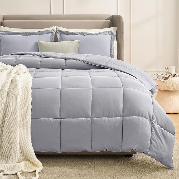 Homelike Moment California King Comforter Set Light Grey, Lightweight Cal King by HomelikeMoment