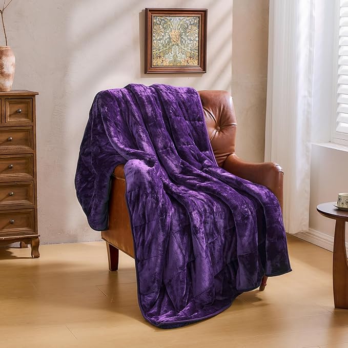 Super Fuzzy Soft Sherpa Fleece Weighted Blanket, 20 lbs Dual Sided Fluffy Heavy - Image 7