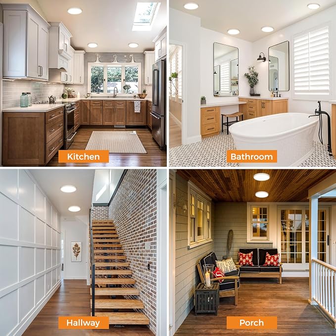 4PACK LED Flush Mount Ceiling Light Fixture, 3000K-4000K-6500K & 100W - Image 6