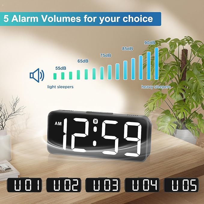 Peakeep Small Digital Alarm Clock Plug in - Image 3