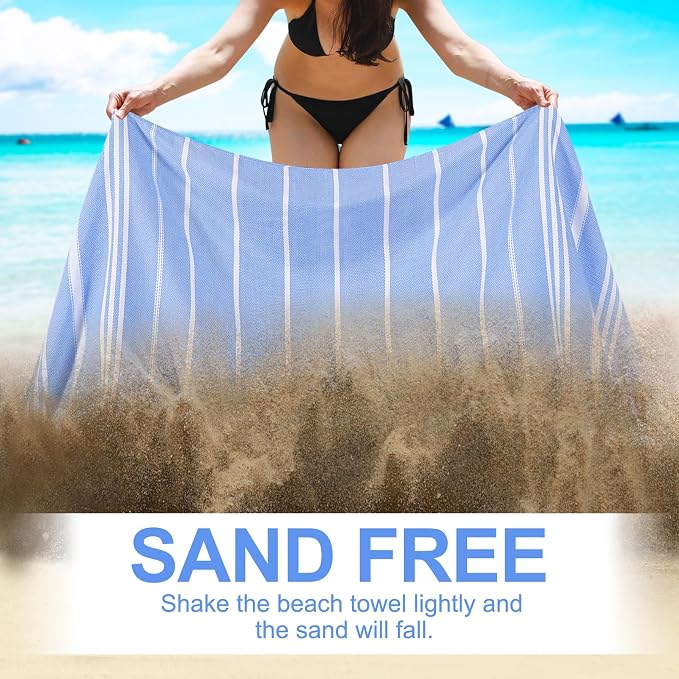 Genovega 6 Packs Oversized Turkish Beach Bath Towel Set Bulk 74"x38" Extra - Image 3